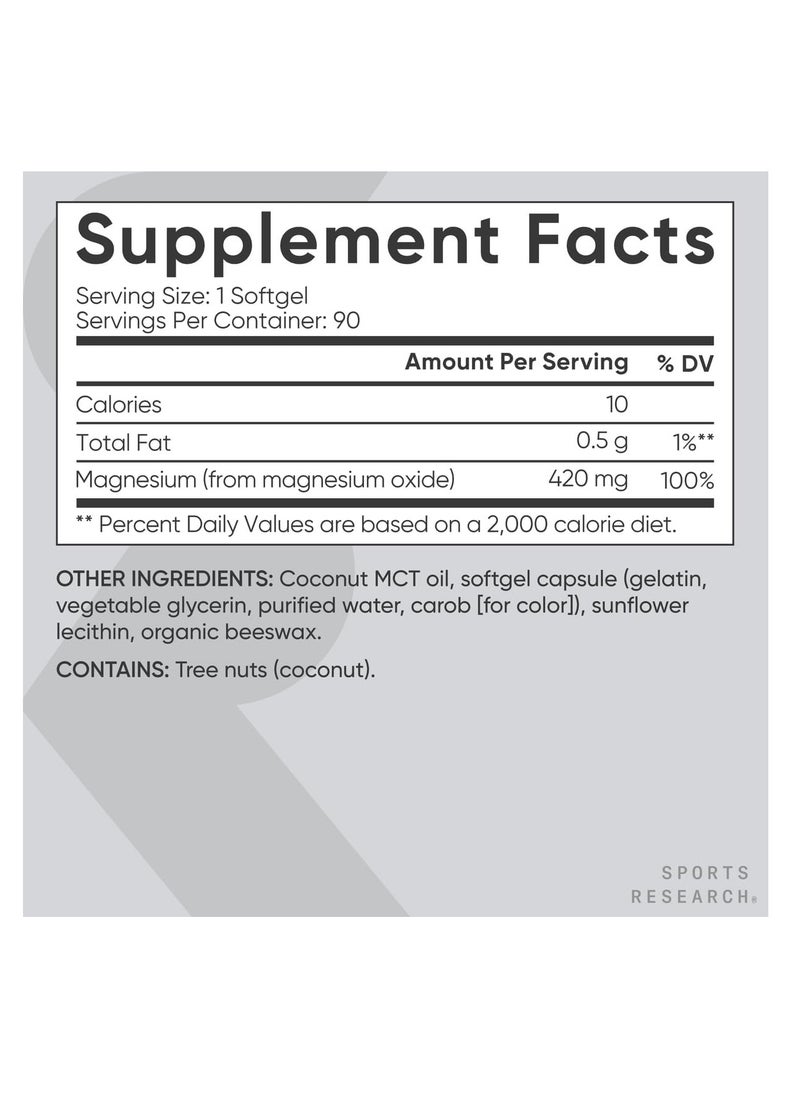 SR Magnesium Oxide Biolipid Delivery 420mg 90 softgels