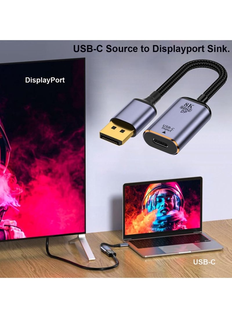 Type C Female USB-C 3.1 Source to DisplayPort DP 1.4 Sink HDTV Cable 8K@60hz 4K@120hz for Tablet Phone Laptop