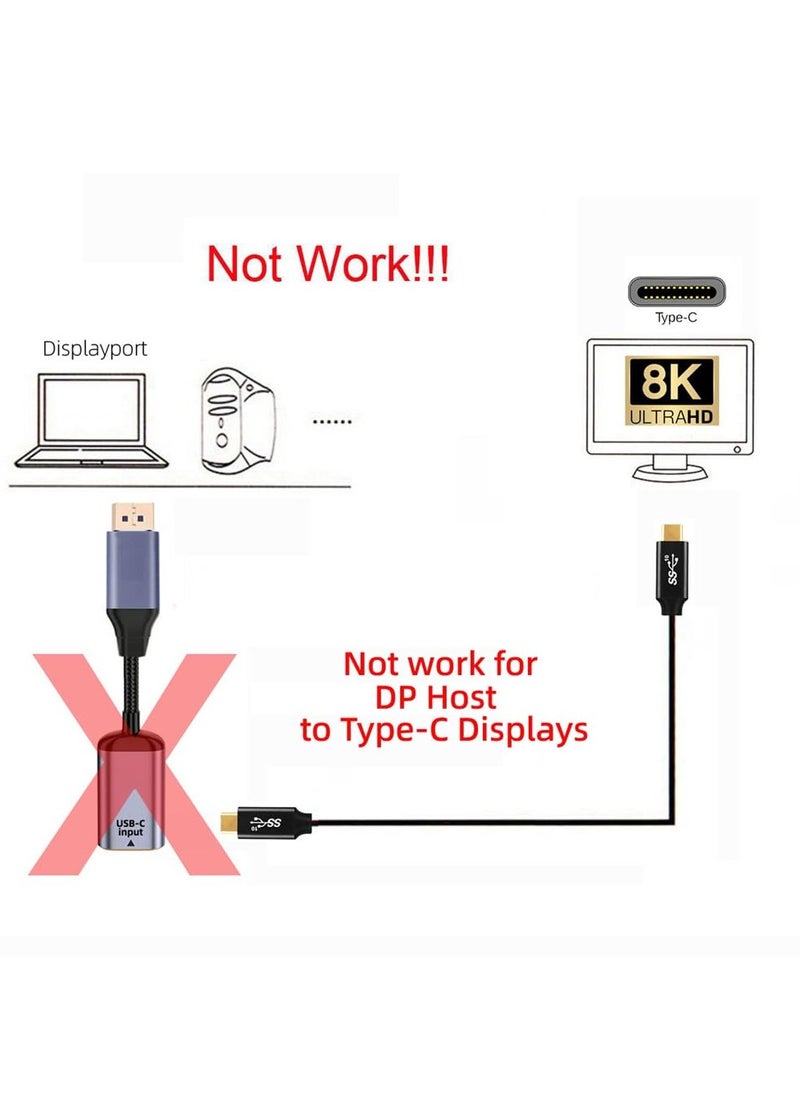 Type C Female USB-C 3.1 Source to DisplayPort DP 1.4 Sink HDTV Cable 8K@60hz 4K@120hz for Tablet Phone Laptop