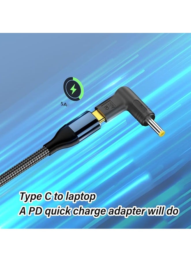 USB C to DC Adapter, USB Type C Female Input to 4.0 1.35mm DC Power Charging Adapter Support PD Fast Charging, Printer Adapter for Laptop and Other Devices,