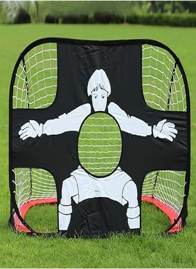 2 in 1 Soocer Goal for Kids Pop Up Kids Soccer Net Soccer Target with Carry Bag Perfect for Backyard Indoor Outdoor Sports
