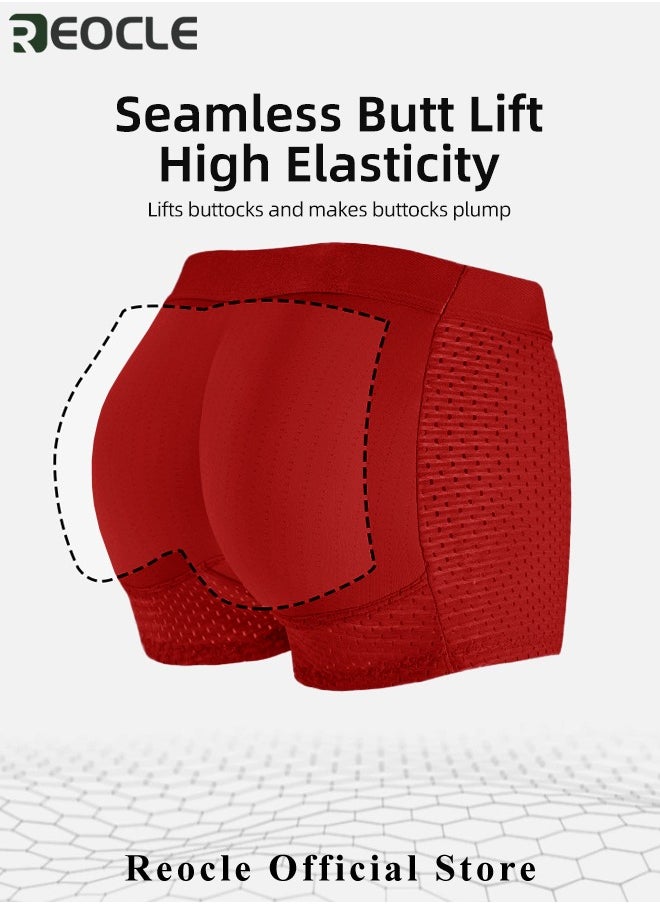 Men's Mesh Underwear Boxer Back Padded Underwear Boxer Shaper Boxer Nylon Ice Silk Breathable Shapewear Padded Enhancing Underwear