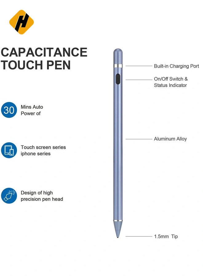 Active Stylus Pens for Touch Screens, Active Pencil Smart Digital Pens Fine Point Stylist Pen Compatible with iPhone iPad,Samsung/Android Smart Phone&Tablet Writing Drawing