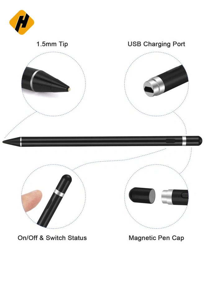 Active Stylus Pens for Touch Screens,  Rechargeable Digital Stylish Pen Pencil Universal for iPhone/iPad Pro/Mini/Air/Android and Most Capacitive Touch Screens