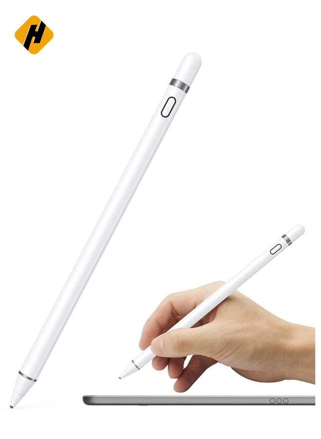 Active Stylus Pen with Palm Rejection for Precise Writing/Drawing Compatible with Apple iPad White