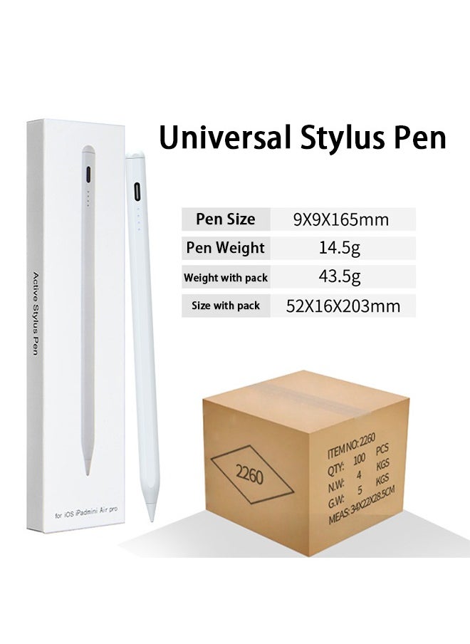 Stylus Pen for iPad W/Palm Rejection Tilt Sensitivity,13 Mins Fully Charged,MEKO Active Touch Screen Apple Pencil Compatible W/iPad 6/7/8/9/10,iPad Pro12.9&11