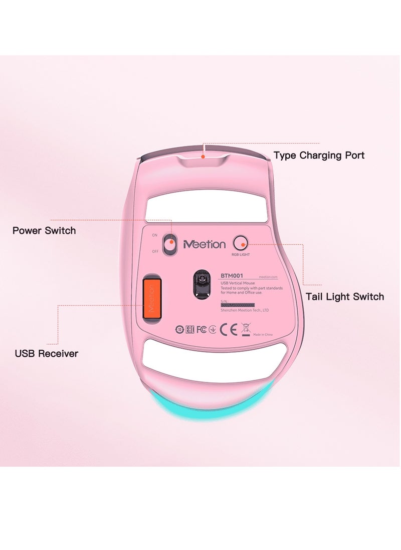 MEETION Wireless Dual-Mode Ergonomic Mouse BTM001 Ergonomic Design 2.4g Bluetooth Dual Mode Multiple Colors Available