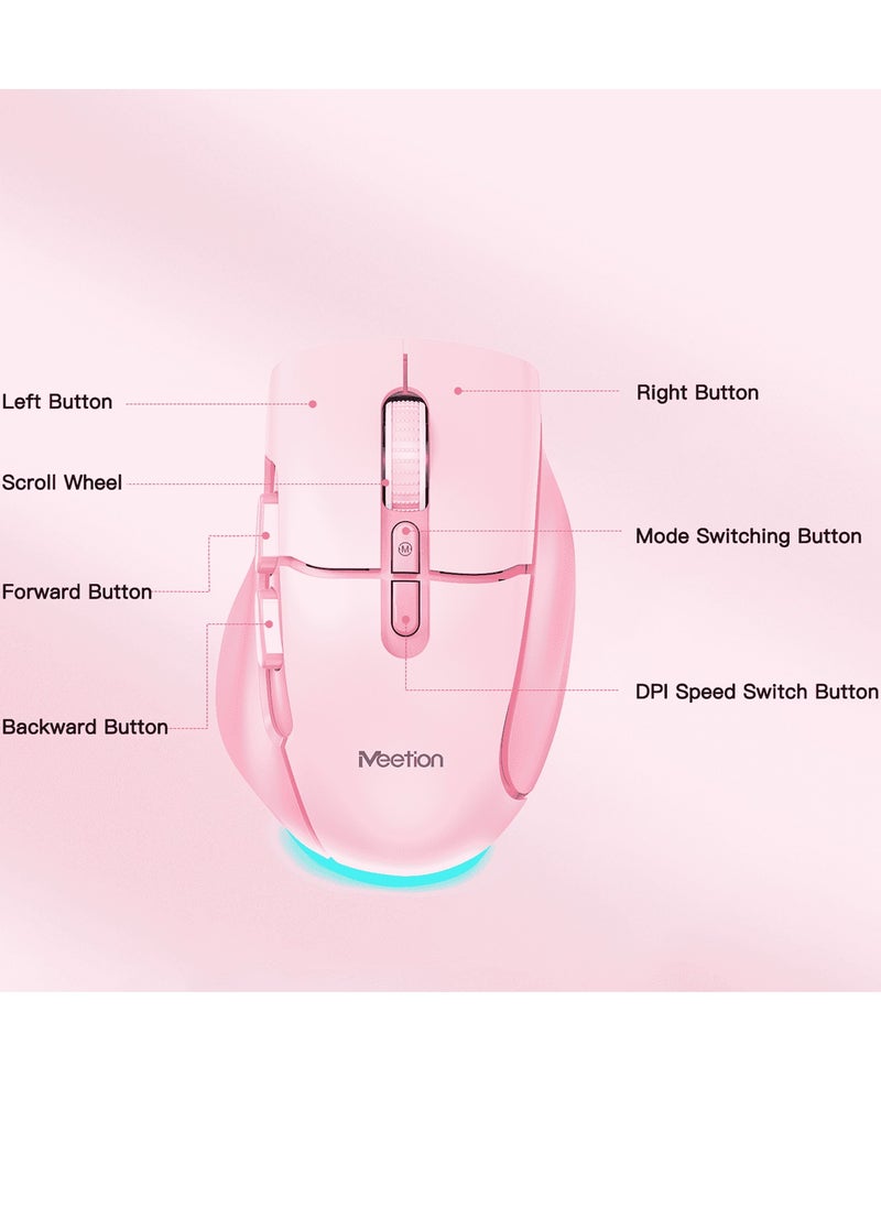 MEETION Wireless Dual-Mode Ergonomic Mouse BTM001 Ergonomic Design 2.4g Bluetooth Dual Mode Multiple Colors Available