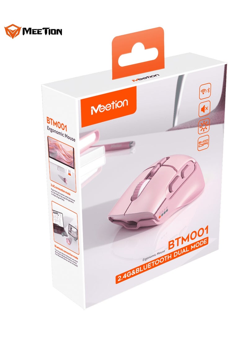 MEETION Wireless Dual-Mode Ergonomic Mouse BTM001 Ergonomic Design 2.4g Bluetooth Dual Mode Multiple Colors Available