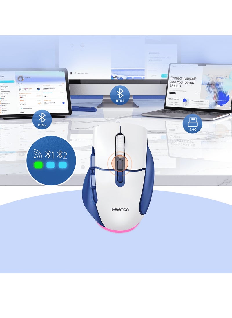 MEETION Wireless Dual-Mode Ergonomic Mouse BTM001 Ergonomic Design 2.4g Bluetooth Dual Mode Multiple Colors Available