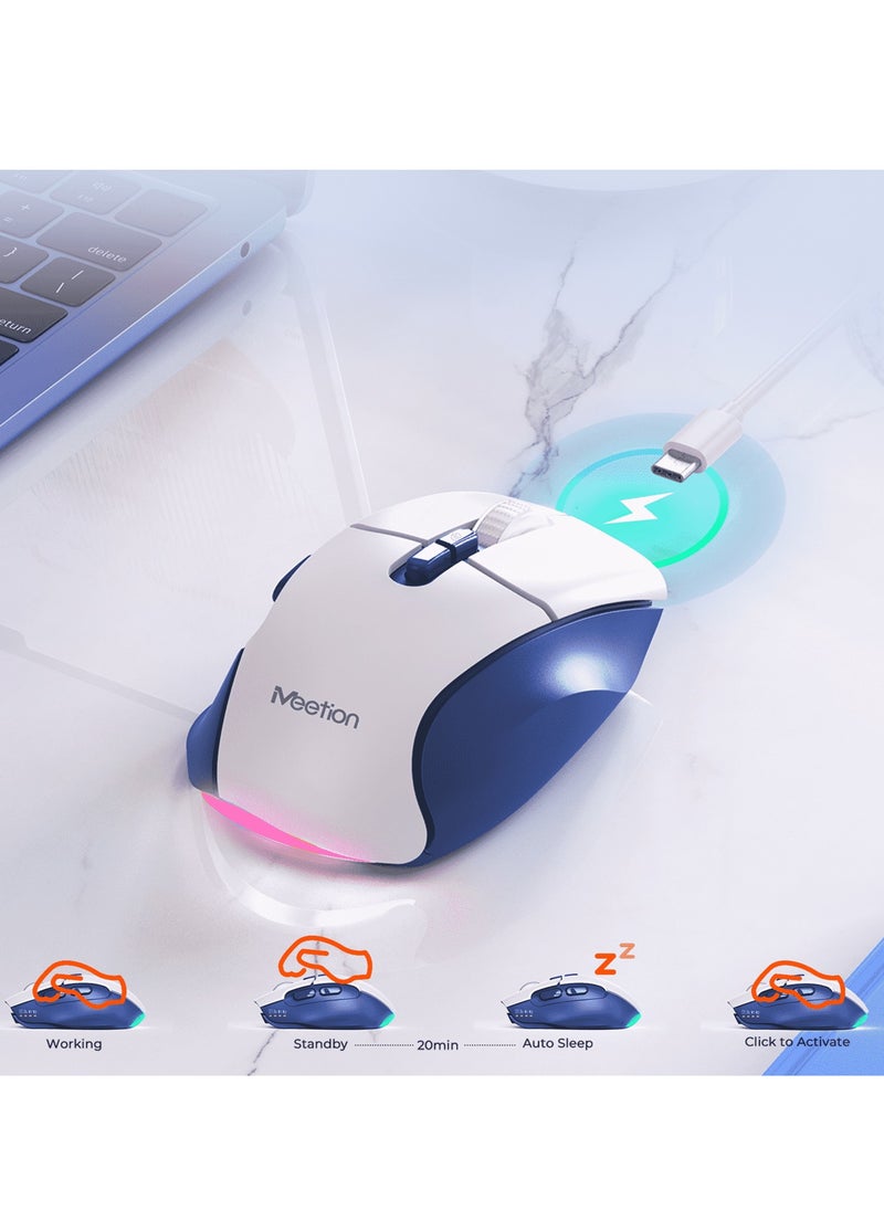 MEETION Wireless Dual-Mode Ergonomic Mouse BTM001 Ergonomic Design 2.4g Bluetooth Dual Mode Multiple Colors Available