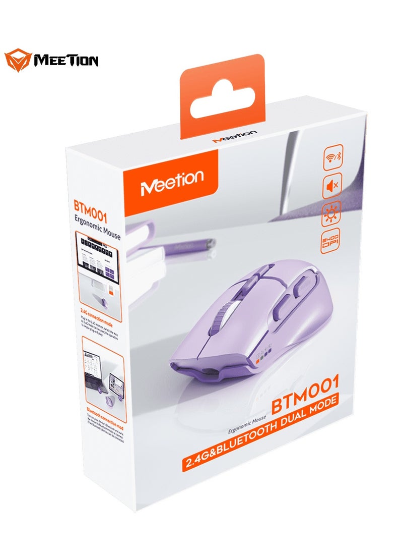 MEETION Wireless Dual-Mode Ergonomic Mouse BTM001 Ergonomic Design 2.4g Bluetooth Dual Mode Multiple Colors Available