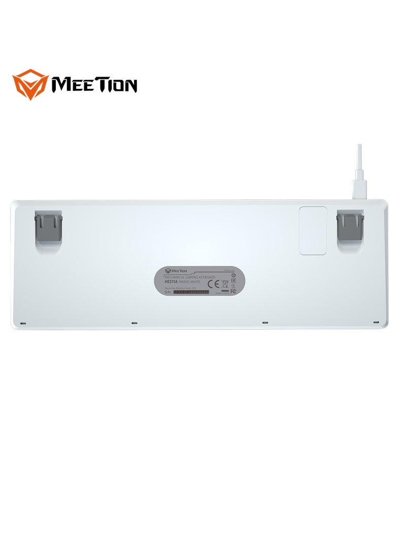 MEETION WHITE 60% GAMING KEYBOARD MK005 Full keys anti-ghosting True mechanical fixed shaft LED backlight with brightness adjustable