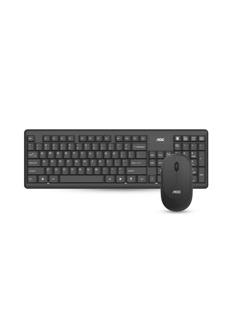 KM200 Wireless Keyboard and Mouse for Home and Office - Black