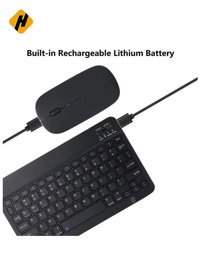 Rechargeable Bluetooth Keyboard and Mouse Combo Ultra-Slim Portable Compact Wireless Mouse Keyboard Set for Android Tablet Cell Phone iPhone iPad Pro Air Mini, iPad OS/iOS 13 or above