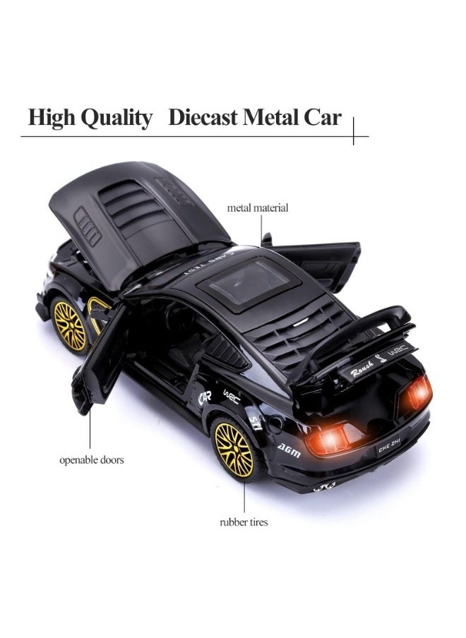 1:32 Diecast Metal Pullback Toy Car - GT500 Mustang Toy Car Die-Cast Metal Pull Back Toy Car with Sounds and Lights – Perfect Gift for Kids