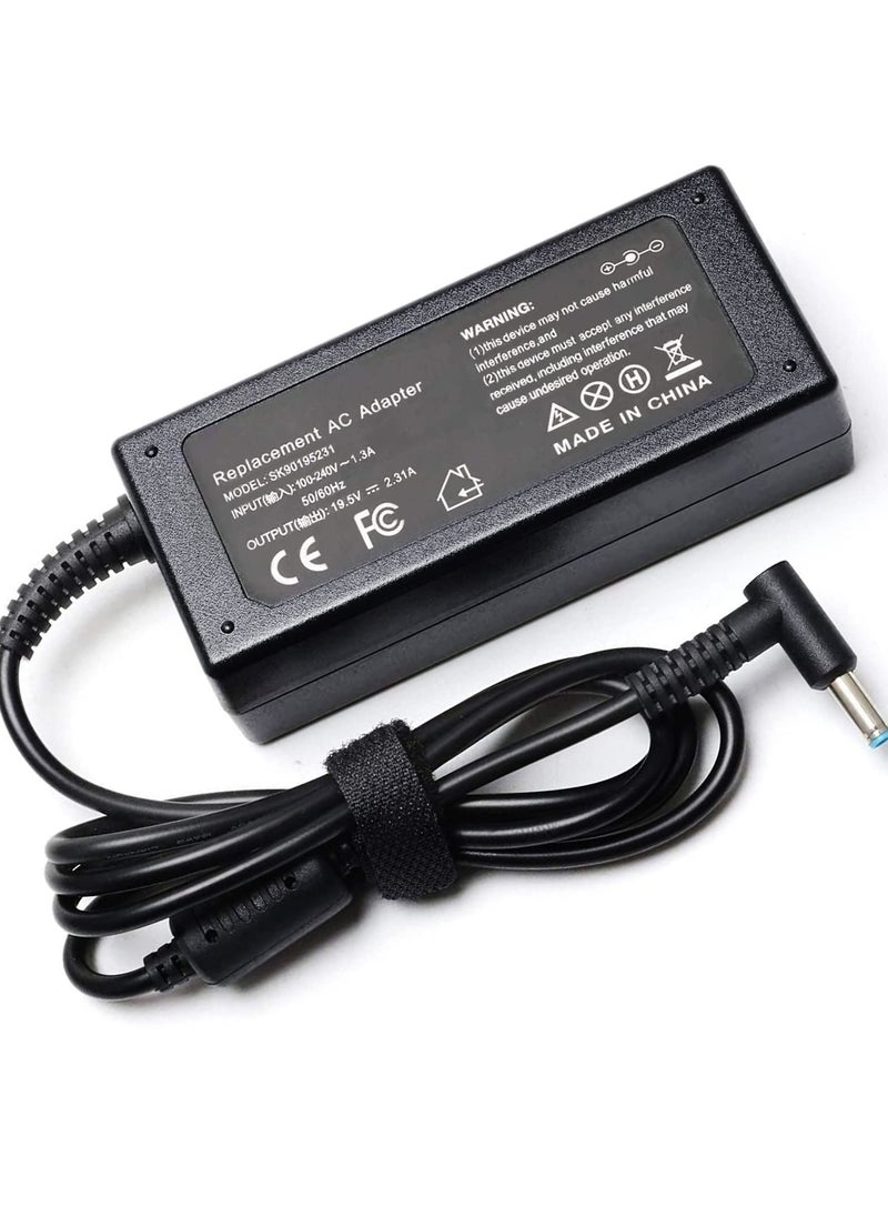 45W 19.5V 2.31A AC Adapter Laptop Charger for HP, Notebook Power Supply with Power Cord Compatible with HP 45W Elitebook Folio, Spectre Ultrabook,Pavilion Touchsmart and More(4.5mm X 3mm)