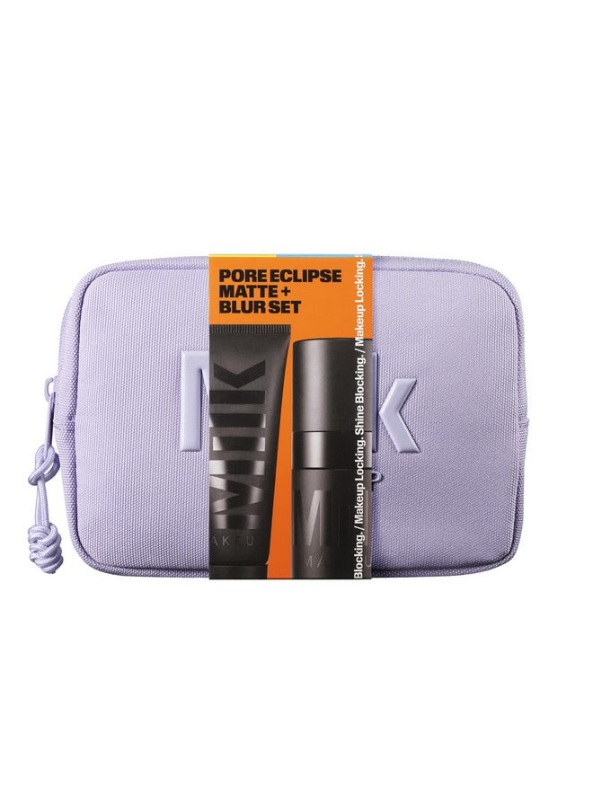 Pore Eclipse Matte + Blur Set - Includes Pore Eclipse Mattifying Primer (Full Size), Pore Eclipse Setting Spray (Mini) & Makeup Bag - Vegan, Cruelty Free