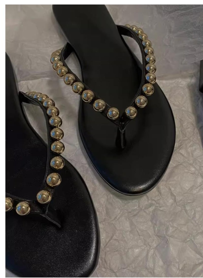 Pearl Leather Soft Soled Sandals