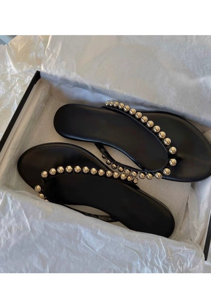 Pearl Leather Soft Soled Sandals