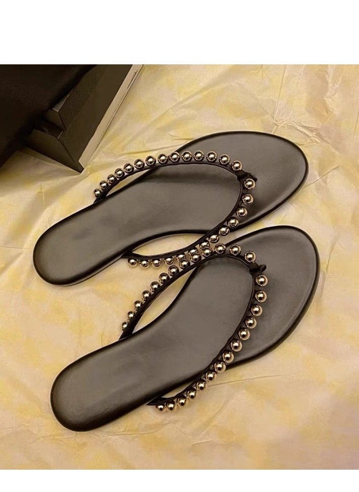 Pearl Leather Soft Soled Sandals