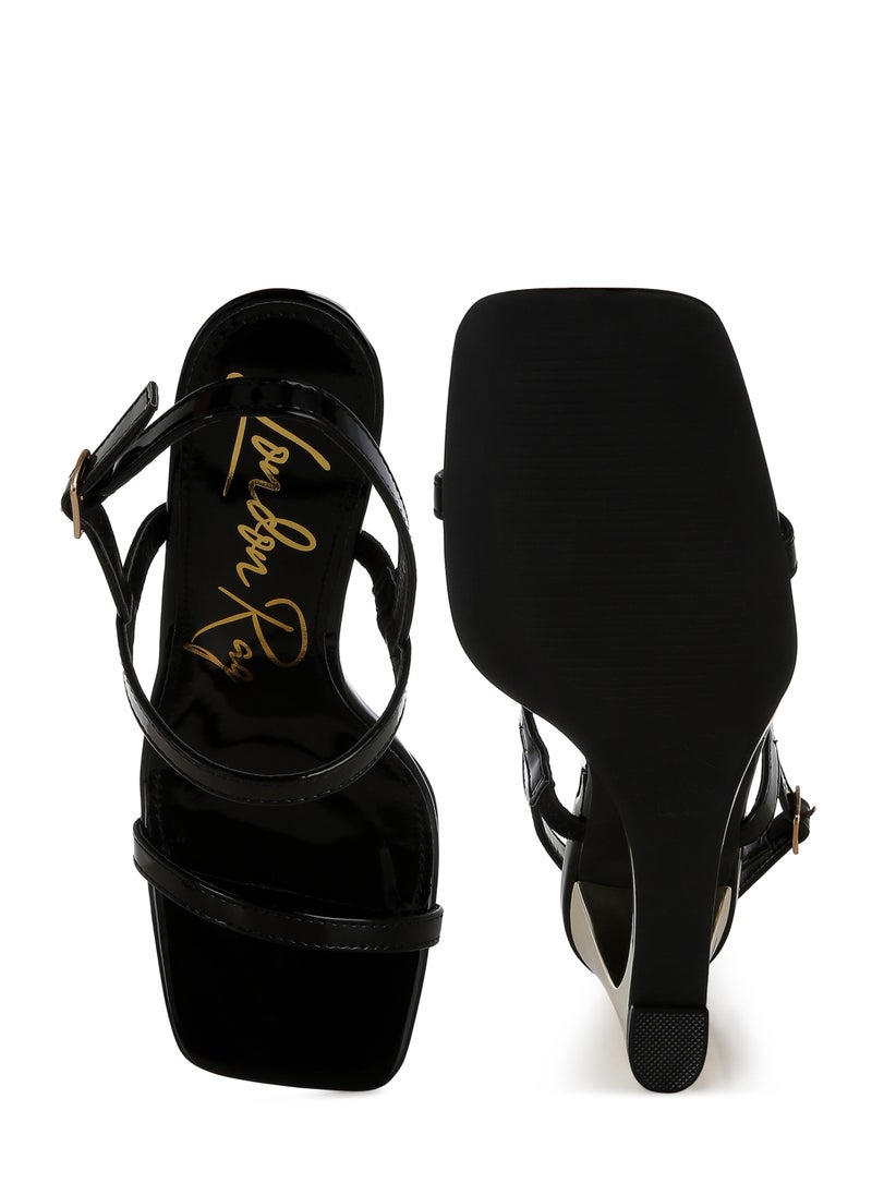 Fantasy Wedge Heel Sandals in Black