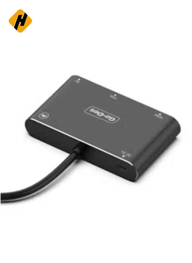 Go-Does 5-in-1 HD Multi-Adapter GD-8762 – Connect USB-C, Lightning, Micro USB to HDMI, VGA, and AV