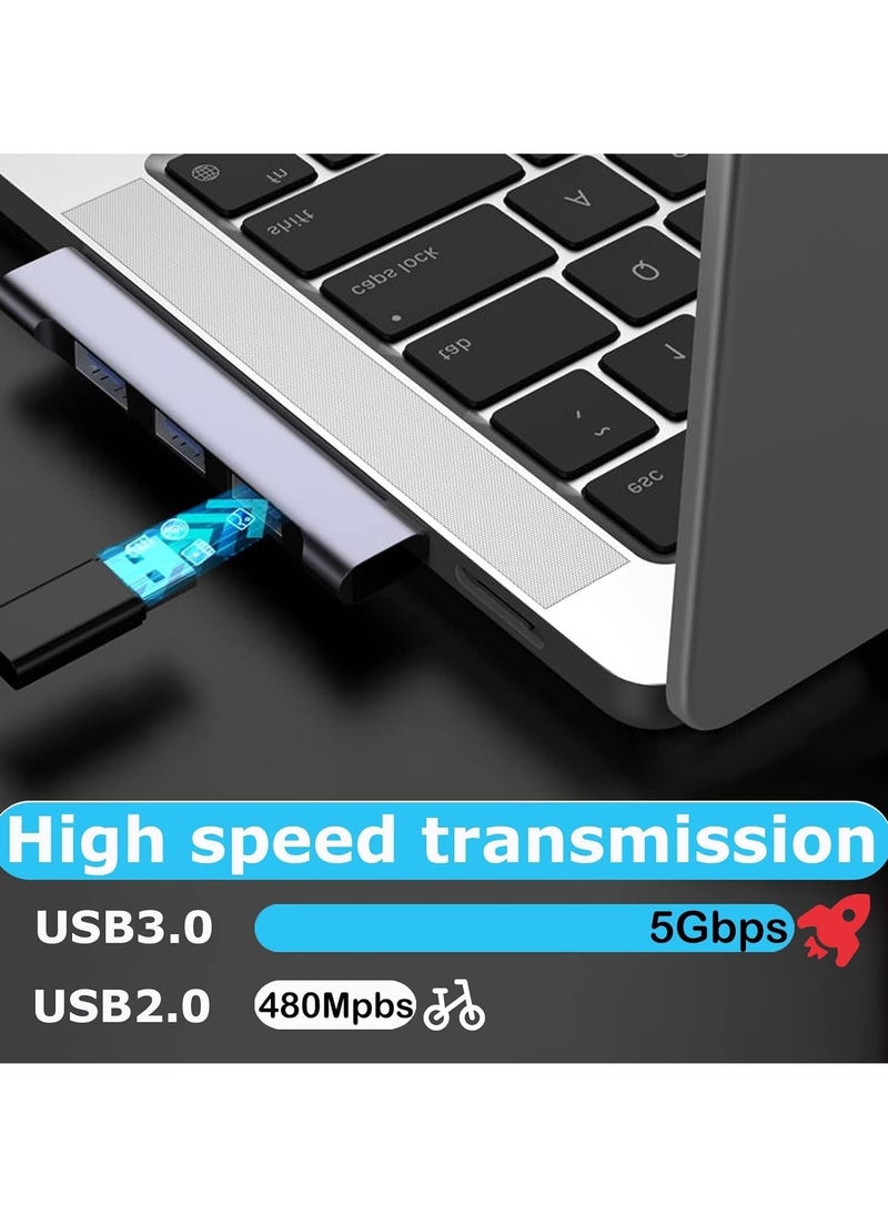 USB Hub for Laptop 4-Port, Portable USB 3.0 Hub USB Splitter, USB Multiport Adapter Expander for MacBook Air/Pro, Laptop, PC, Keyboard, Flash Drive, Mobile HDD (USB Hub for Right)