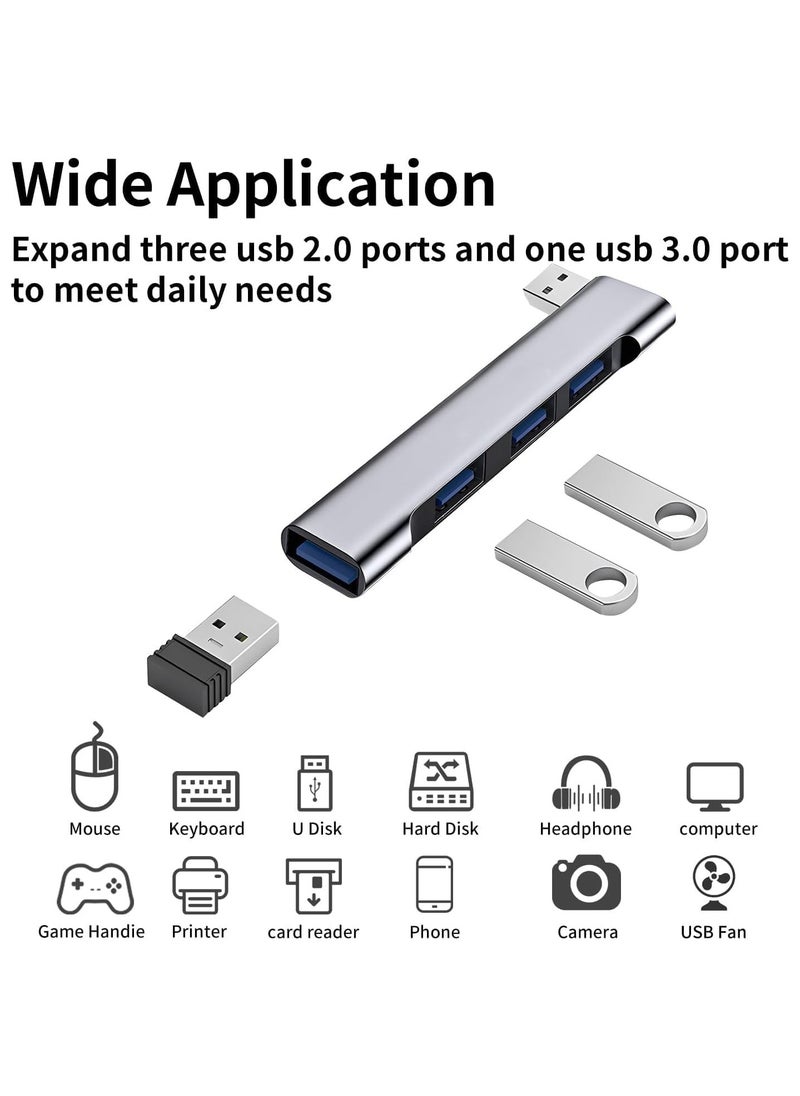 USB Hub for Laptop 4-Port, Portable USB 3.0 Hub USB Splitter, USB Multiport Adapter Expander for MacBook Air/Pro, Laptop, PC, Keyboard, Flash Drive, Mobile HDD (USB Hub for Right)