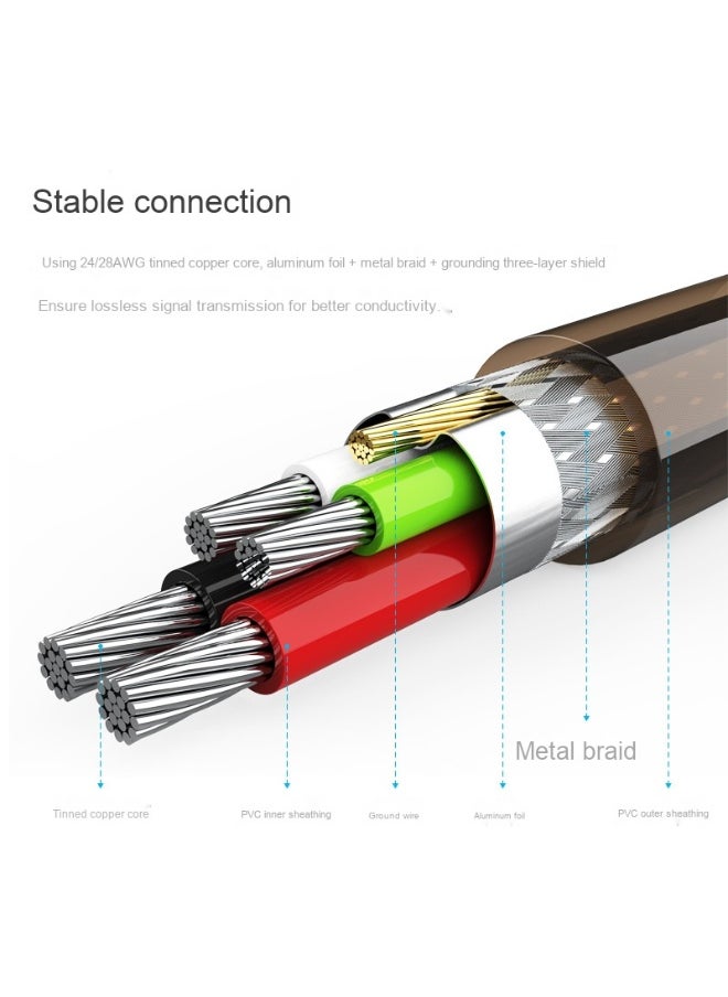 USB 2.0 Extension Cable 5M, 1 to 4 Splitter - Efficient and Convenient Power Solution in Transparent Brown