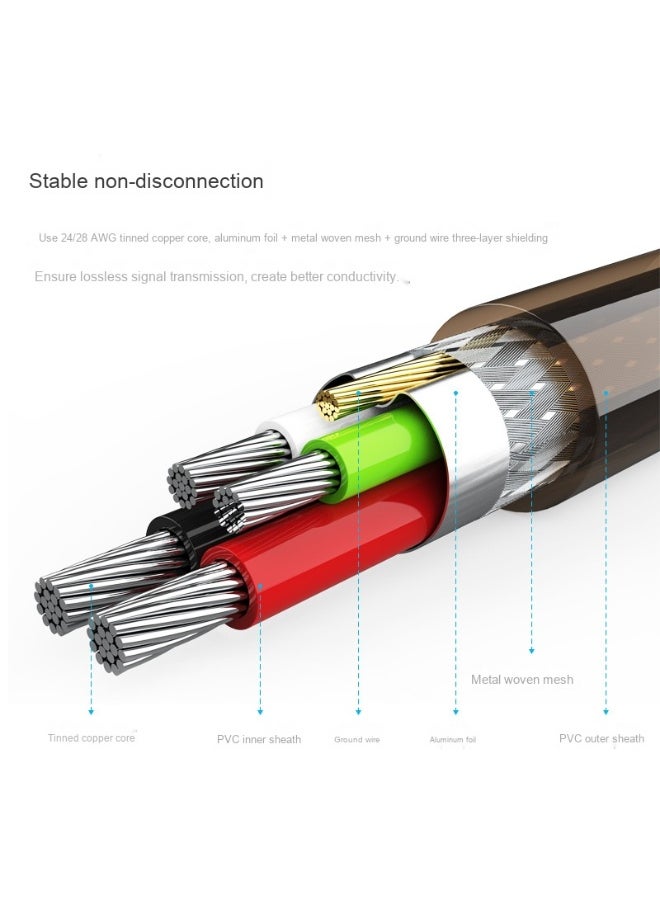 USB 2.0 Extension Cable 5M with 4-Port Hub - Efficient and Convenient Power Solution in Transparent Brown