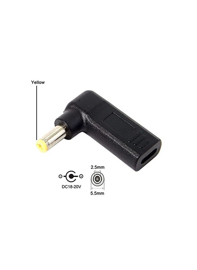 USB 3.1 Type C USB-C to DC 20V 5.5 2.5mm Adapter PD Emulator Trigger 90 Degree Angled
