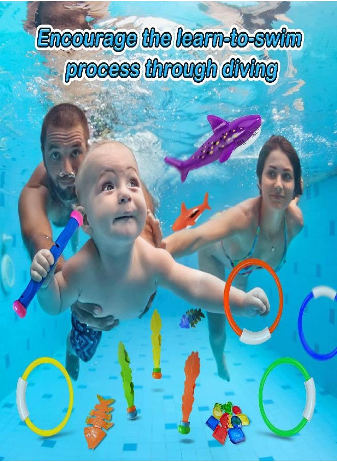 Jasonwell Pool Diving Toys Games - 31 PCS Swimming Pool Toys for Kids Teens with Diving Rings Dive Sticks Underwater Treasures Toypedo Bandits Fish Toys etc Fun Water Swim Toys for Boys Girls Adults