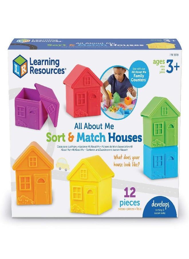 Learning Resources All About Me Sorting Houses, Fine Motor & Sorting Skills, Montessori Toys, Special Education Actives, Imaginative Play, 12 Pieces, Ages 3+