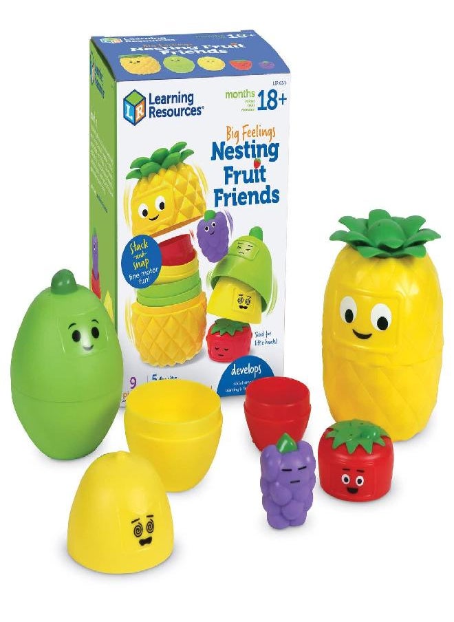 Learning Resources Big Feelings Nesting Fruit Friends, 9 Pieces, Ages 18+ Months, Social Emotional Learning Toys, Sensory Toys, Speech Therapy Materials, Fine Motor Toys