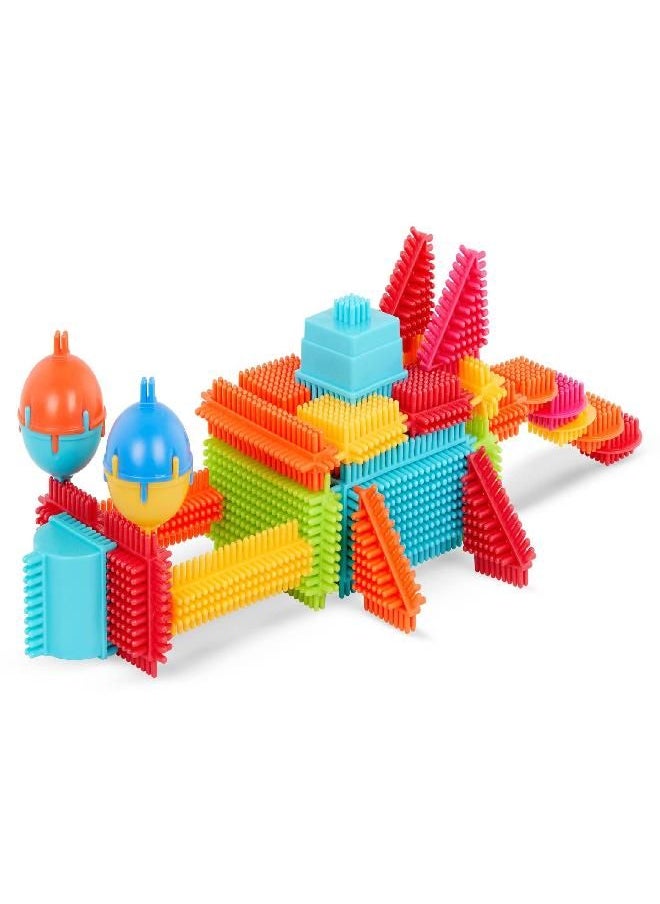 Bristle Blocks by Battat - The Official Bristle Blocks - STEM 3D Sensory Toy for Kids - Building Toys for Creativity & Dexterity - 2 Yrs, Multicolor, 80 Pieces Big Value In A Storage Bin