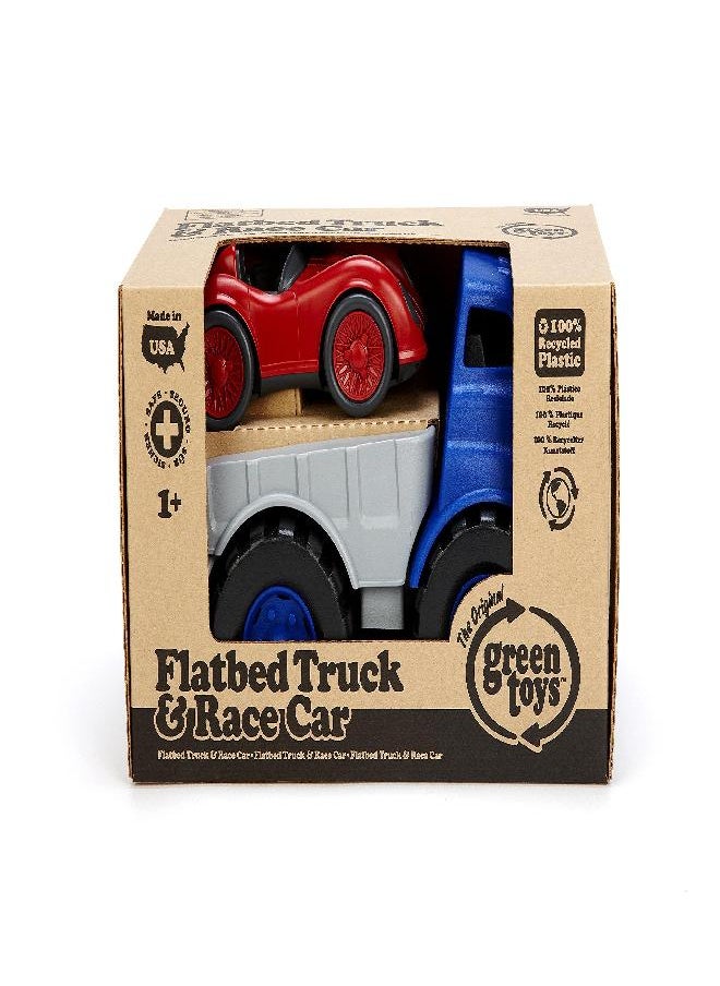 Green Toys Flatbed with Racecar/ CB2