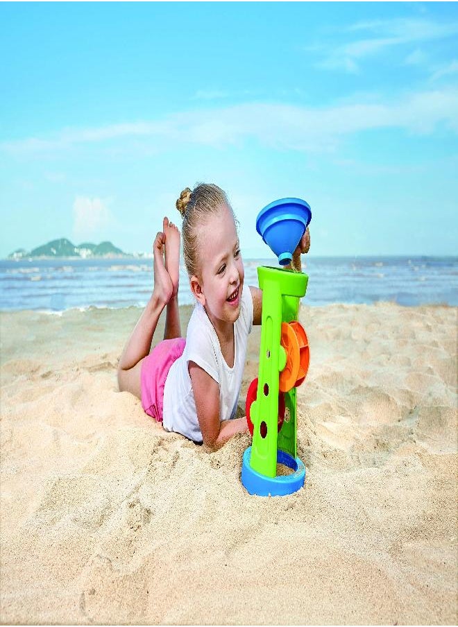 Hape Double Sand and Water Wheel Kid's Beach Toy L: 8.1, W: 11.4, H: 6.4 inch