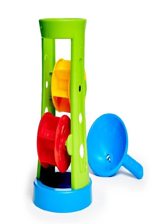 Hape Double Sand and Water Wheel Kid's Beach Toy L: 8.1, W: 11.4, H: 6.4 inch