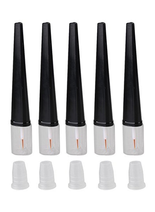 5-Piece Eyelashes Tube Eyeliner Vials Bottle Tube With Plug Multicolour