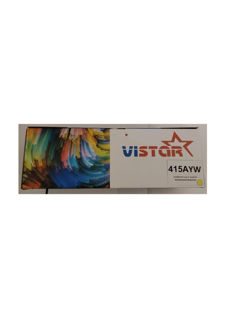 VISTAR 479fdw Toner 415A W2032A Toner Cartridge Compatible For HP Color Laser Jet Pro M454dn M454dw MFP M479fdw M479dw M479fnw M479 M479fdn (W2032A/415A (WITH CHIP) (Yellow))