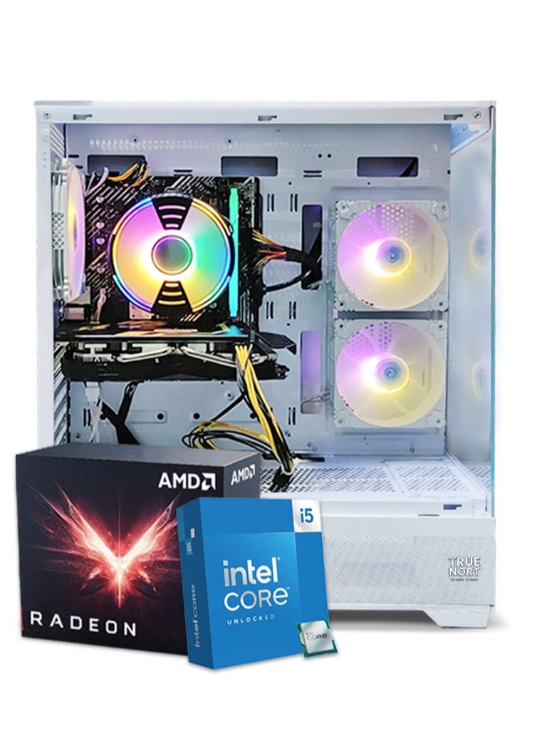 Super Exotic Gaming PC, Intel Core i5-10400F/ H510 / RX580/ 8GB RAM / 256GB SSD +1TB HDD/ TrueNort TN-19 270° Glass RGB White Case/ Windows 11 Pro