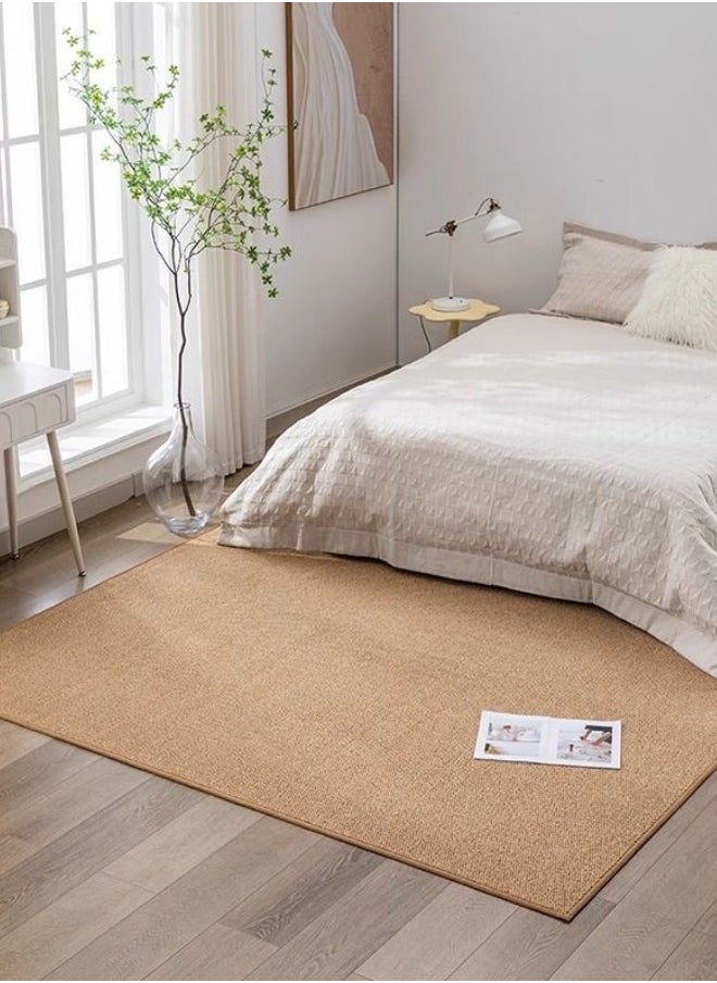 Jute Area Rug Minimalist Thickened Washable Large Carpet Soft Anti-slip Big Rugs for Living Room Bedroom 40*120cm Brown