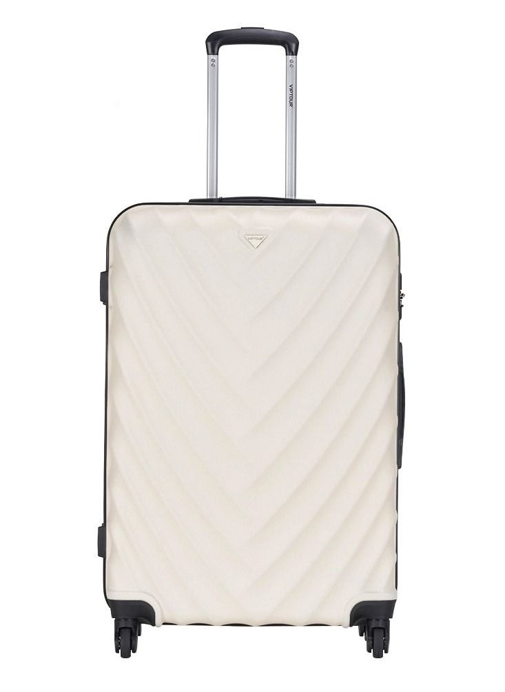 ABS Hardside 3-Piece Trolley Luggage Set  Spinner Wheels with Number Lock 20/24/28 Inches   Off White