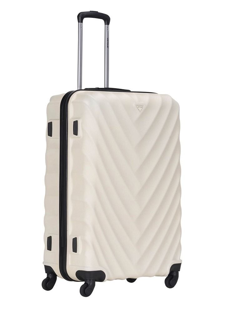 ABS Hardside 3-Piece Trolley Luggage Set  Spinner Wheels with Number Lock 20/24/28 Inches   Off White