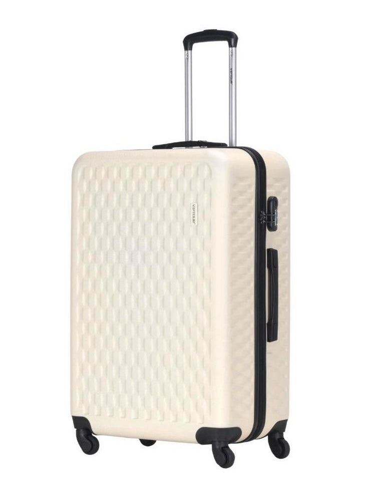 ABS Hardside 3-Piece Trolley Luggage Set Spinner Wheels with Number Lock 20/24/28 Inches   Off White