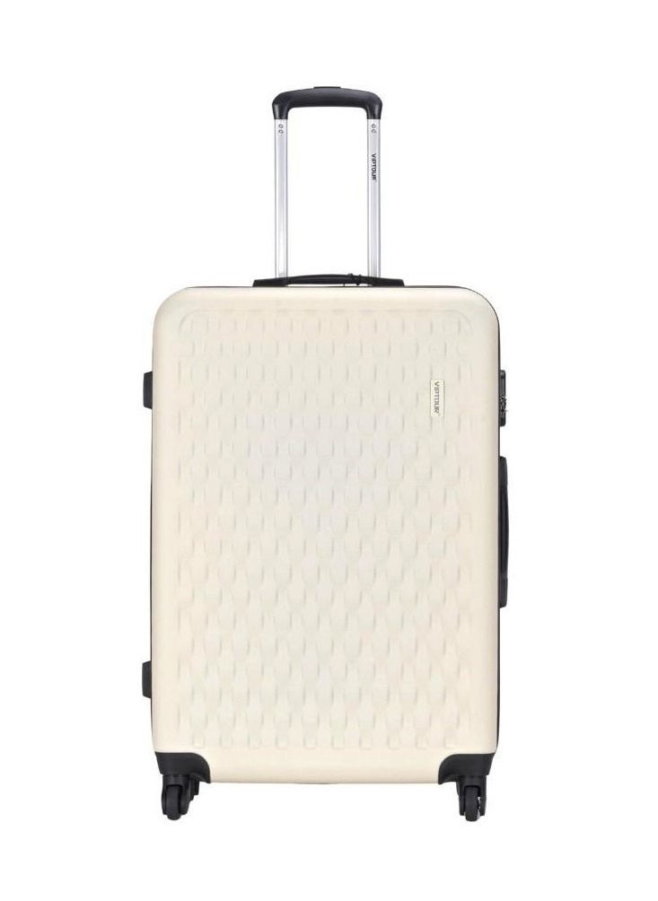 ABS Hardside 3-Piece Trolley Luggage Set Spinner Wheels with Number Lock 20/24/28 Inches   Off White