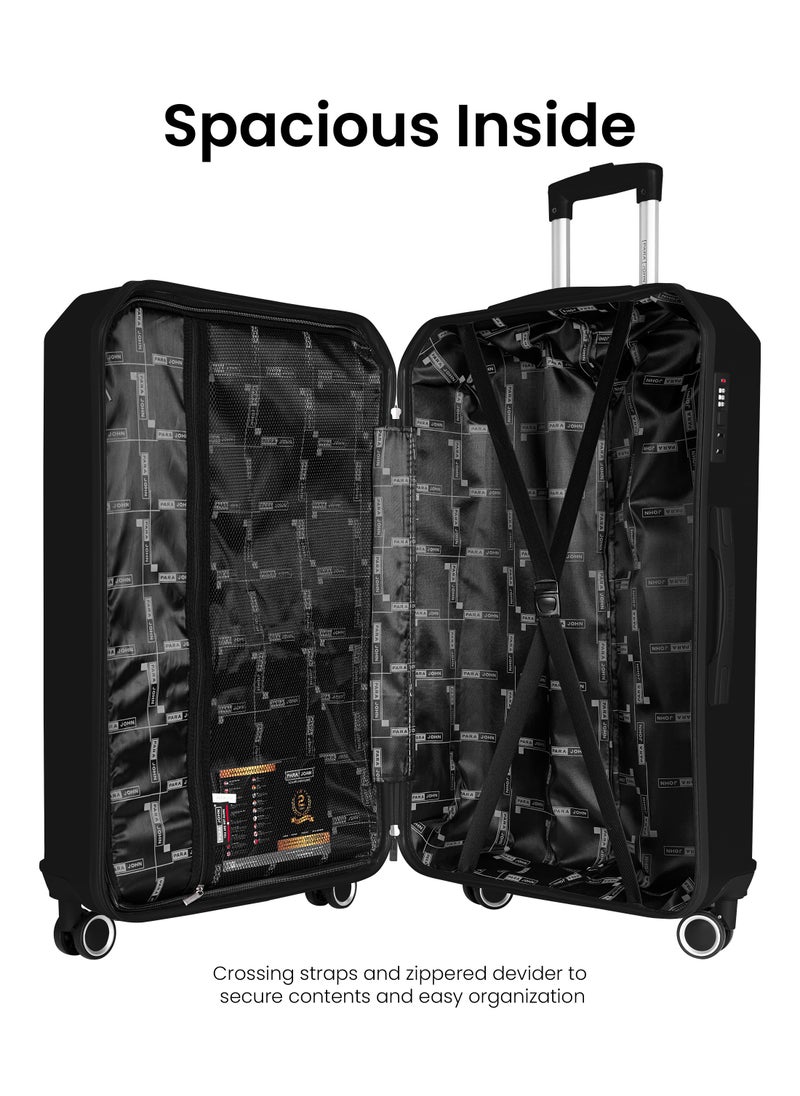 Crystaline ABS Luggage Trolley Set-3 Pcs-BLACK