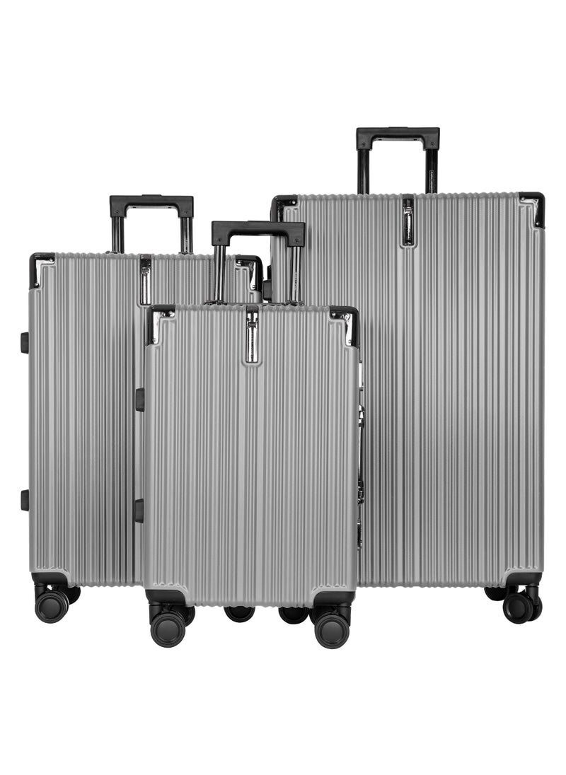 ELITE  Premium ABS+PC Luggage 3 Set -Silver