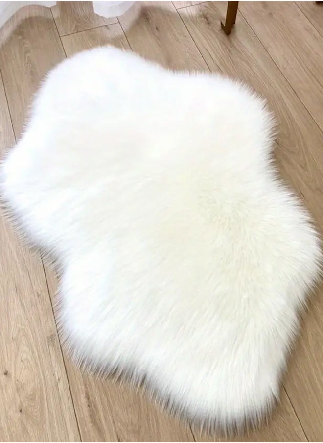 Modern Handmade Silky Soft Sheepskin Floor Mat For home Bedroom White 40 x 60cm